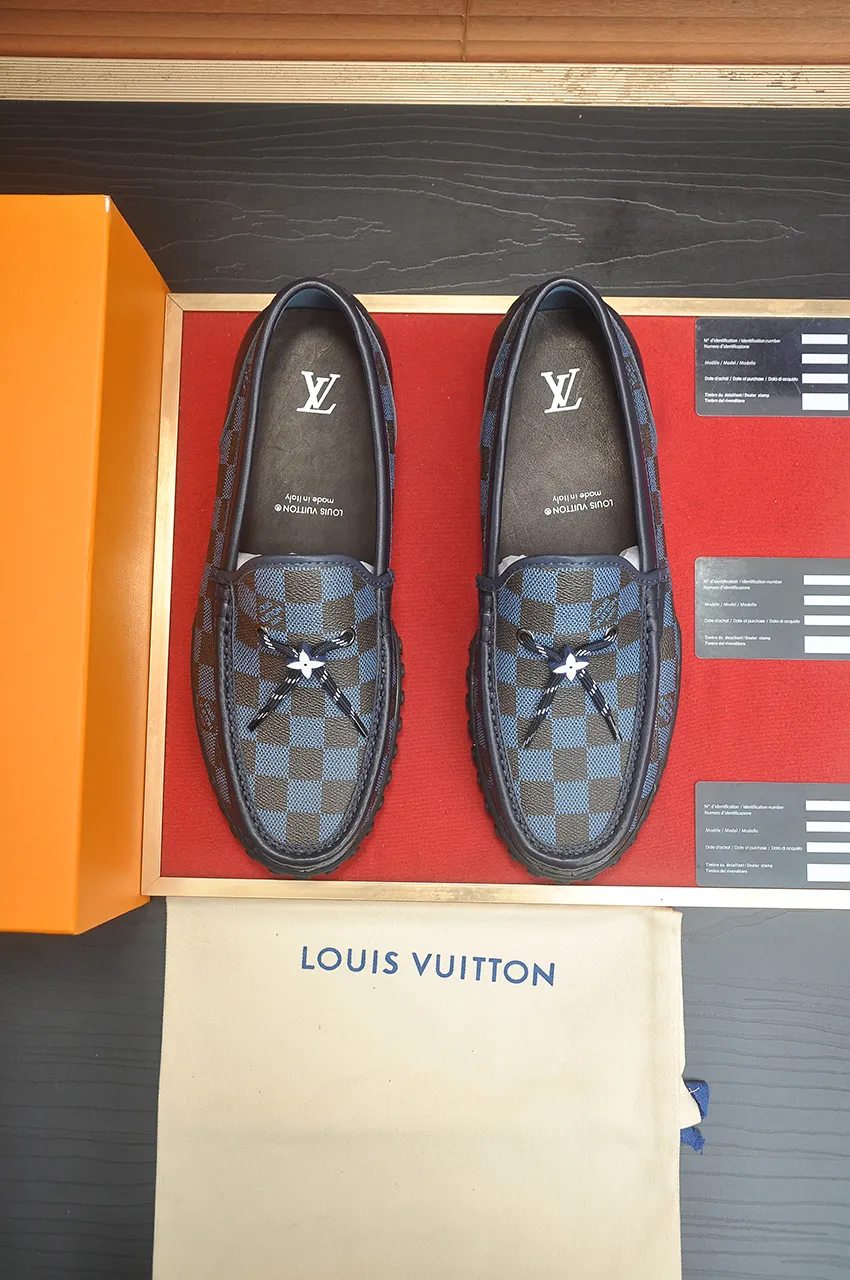 Men's men's shoes💰660💶[LOUIS VUITTON] (original order) new style🍀LV Louis Vuitton* - top version of LV classic beanie shoes! Made of imported original single cowhide, original leather side strips and wear-resistant rubber outsole! High quality products! Code number 39-45 (45 customized)